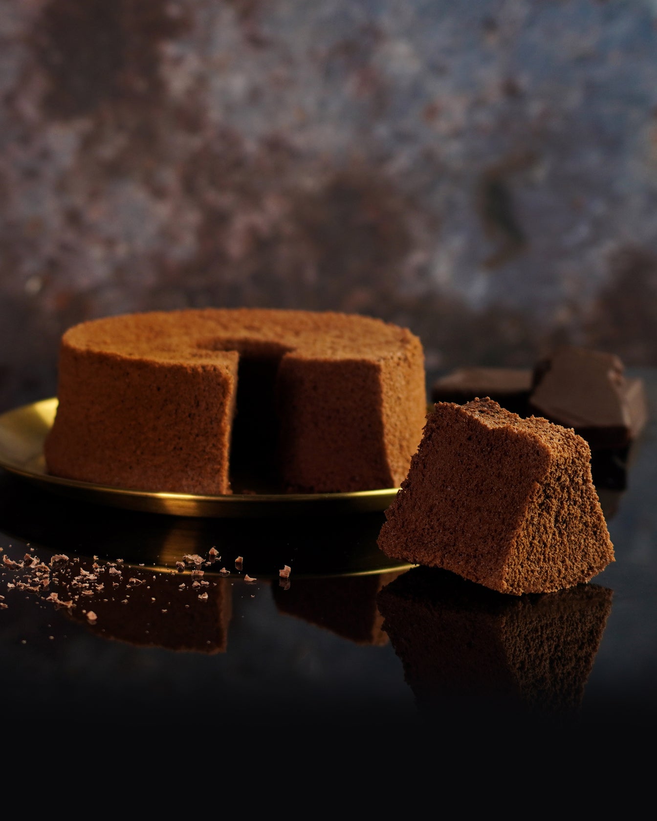 Dark Chocolate Chiffon Cake